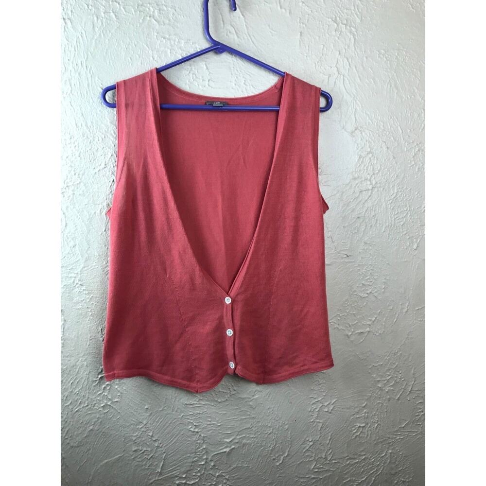 J JILL Womens Cotton Sweater Vest Cardigan‎ 3-Button Size Small